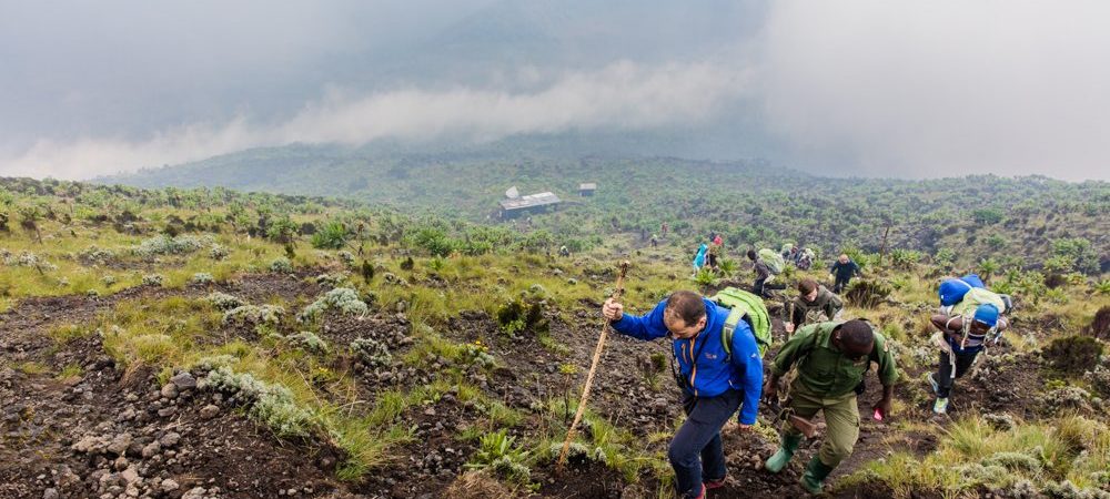 Climbing the steep volcanic slopes of Nyiragongo